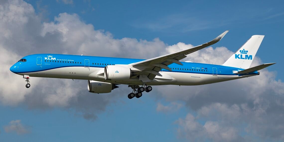 KLM Airbus A350-900 PH-ZNA on its delivery flight