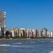 Beach and skyline of Santos, Brazil