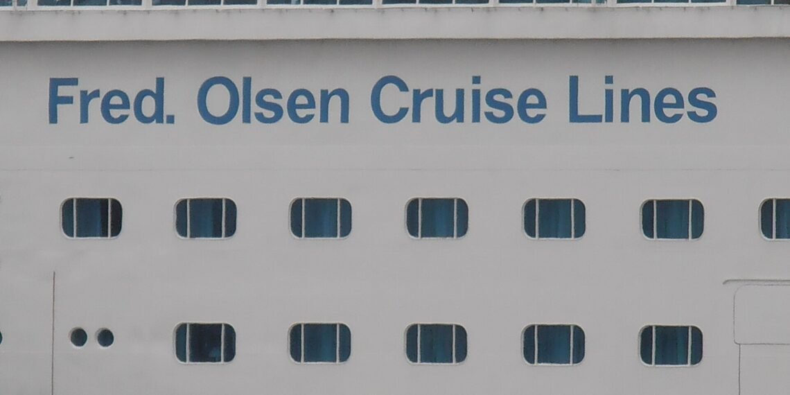 Fred. Olsen Cruise Lines lettering on the hull of Balmoral