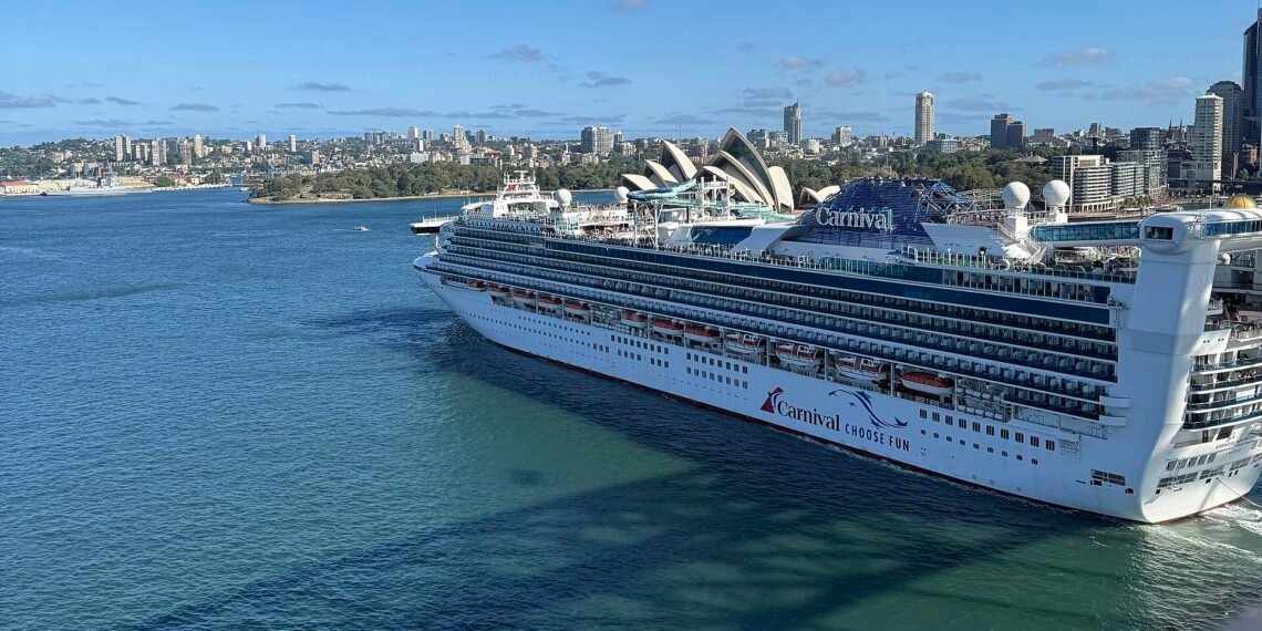 Carnival Adventure sailing out of Sydney Harbour