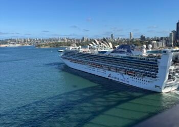 Carnival Adventure sailing out of Sydney Harbour