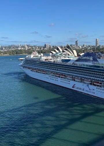 Carnival Adventure sailing out of Sydney Harbour