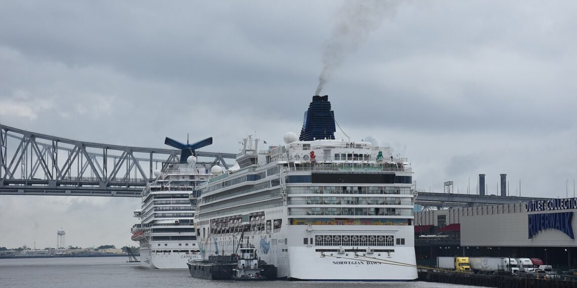 Cruise ships Mississippi River in New Orleans
