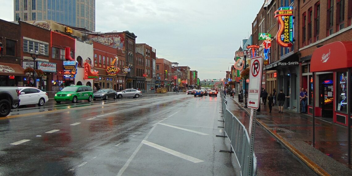 Lower Broadway in Nashville, Tennessee