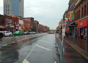 Lower Broadway in Nashville, Tennessee