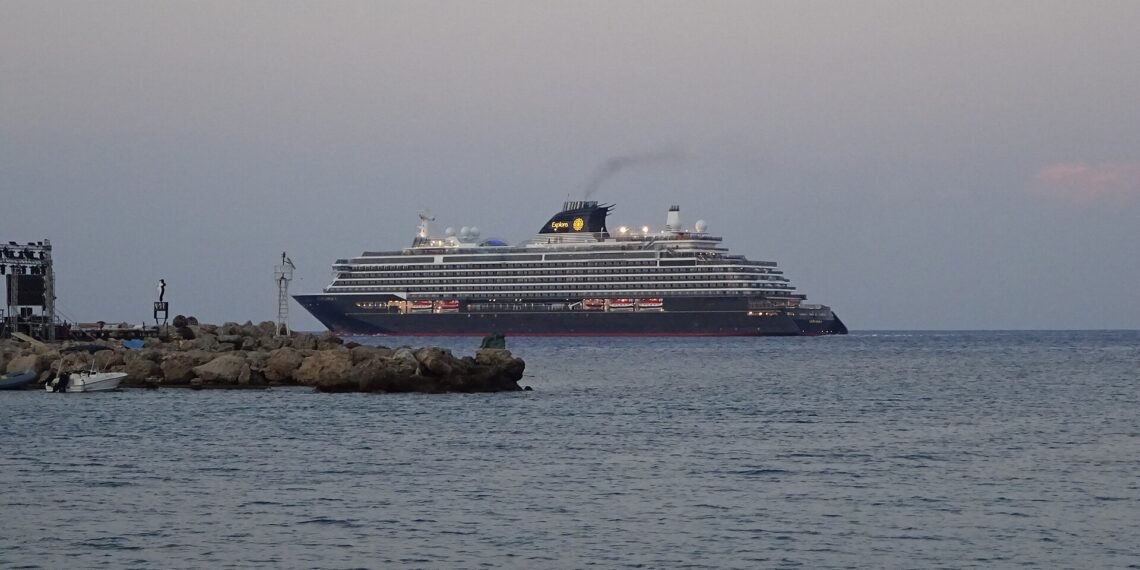 Explora I cruise ship leaving Rhodes