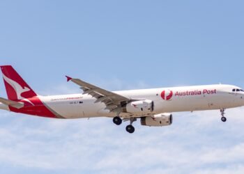 Express Freighters Australia Airbus A321P2F freighter in Qantas Freight colors at Melbourne