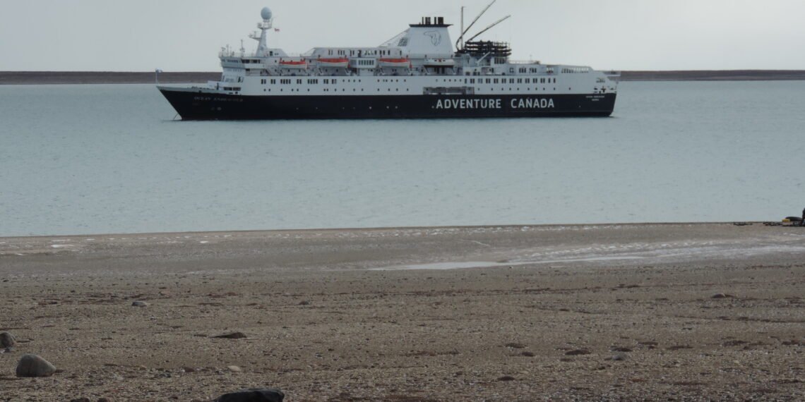 Ocean Endeavour, chartered by Adventure Canada, off Jenny Lind Island