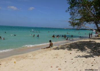 Negril beach in western Jamaica