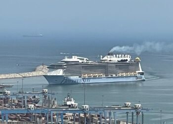 Odyssey of the Seas cruise ship in port at Haifa