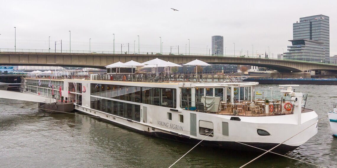Viking Sigrun river cruise ship on the Rhine in Cologne