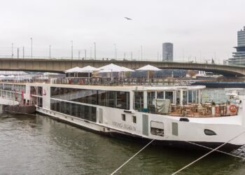 Viking Sigrun river cruise ship on the Rhine in Cologne