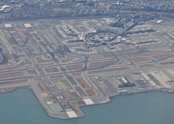 Aerial view of San Francisco International Airport