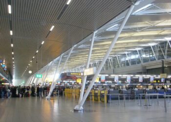 Departures hall at Amsterdam Schiphol Airport