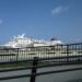 A cruise ship docked at the Naha cruise terminal in Okinawa