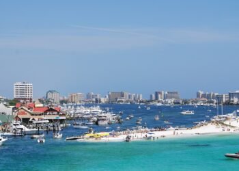 View of Destin, Florida from the Destin Harbor