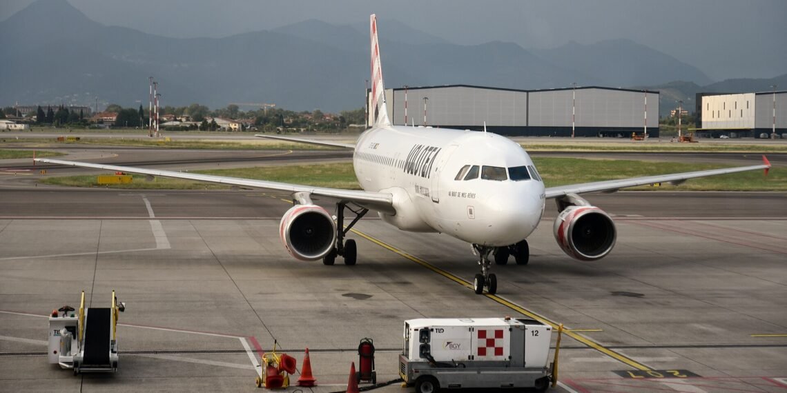 Volotea Airbus A320 on the ground at Milan Bergamo