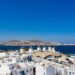 Windmills in the old town of Mykonos, Greece