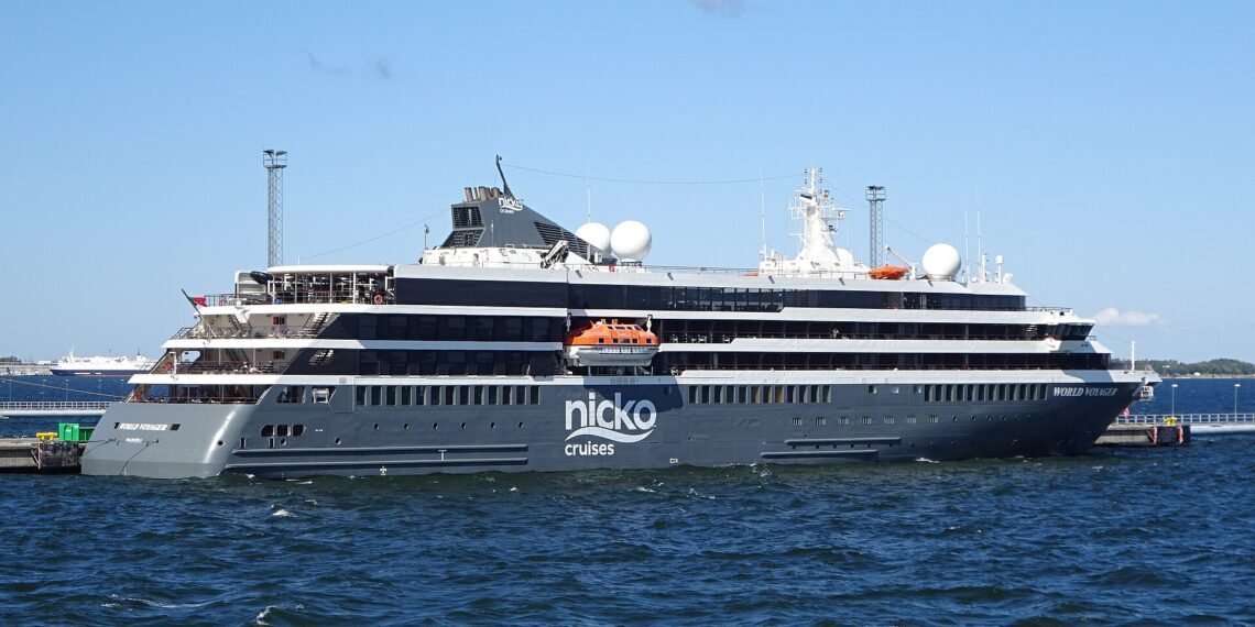 Expedition cruise ship World Voyager moored in Tallinn, Estonia