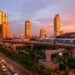 Bangkok skytrain sunset