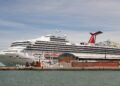 Carnival Sunshine cruise ship in port at Livorno, Italy