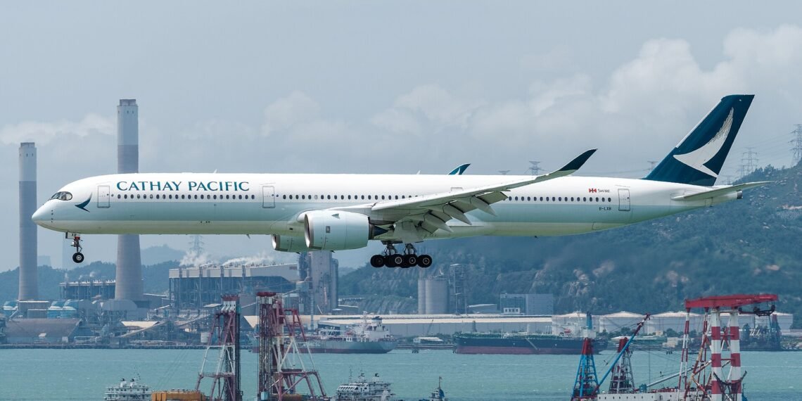 Cathay Pacific Airbus A350-1000 B-LXB in flight