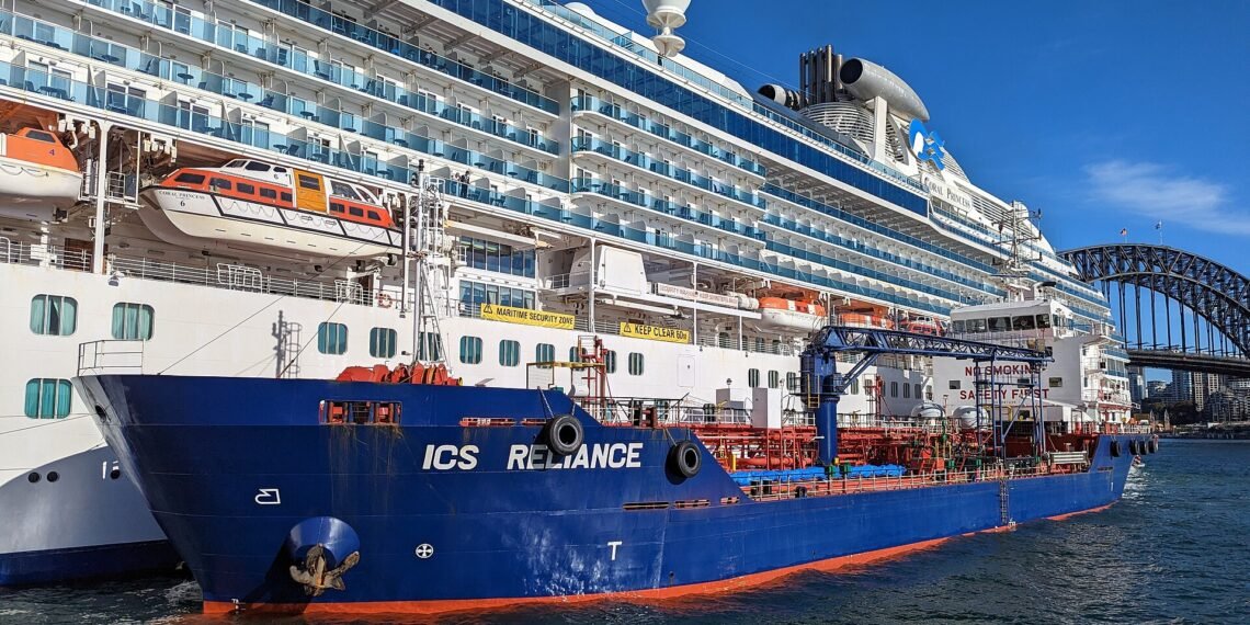 Coral Princess being fueld by ICS Reliance at Sydney Harbour