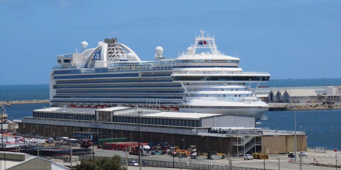 Crown Princess berthed in Fremantle Harbour, Western Australia