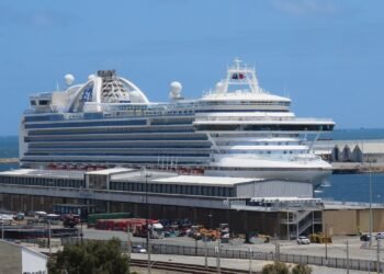 Crown Princess berthed in Fremantle Harbour, Western Australia