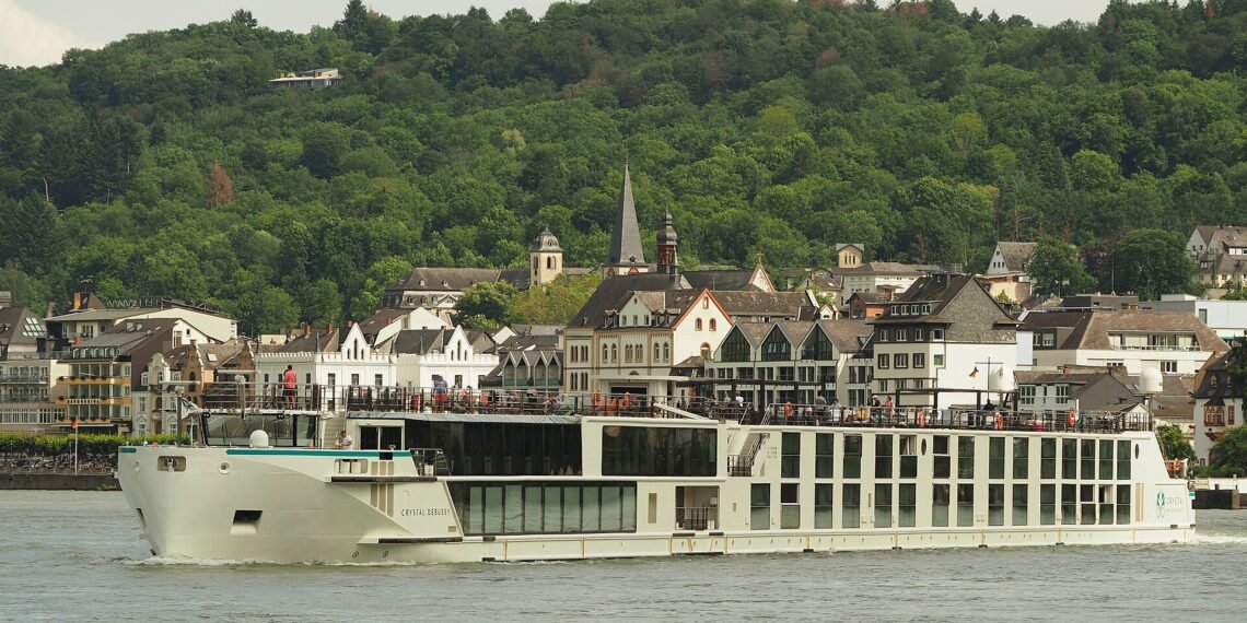 River cruise ship Crystal Debussy on the Rhine near Boppard, Germany