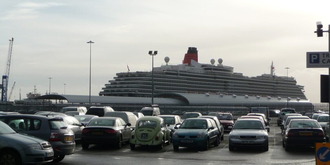 Cunard ship Queen Victoria berthed in Southampton