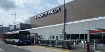 Exterior of the terminal building at Edinburgh Airport