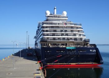 Explora III moored at Pier 27 in the Port of Tallinn, Estonia