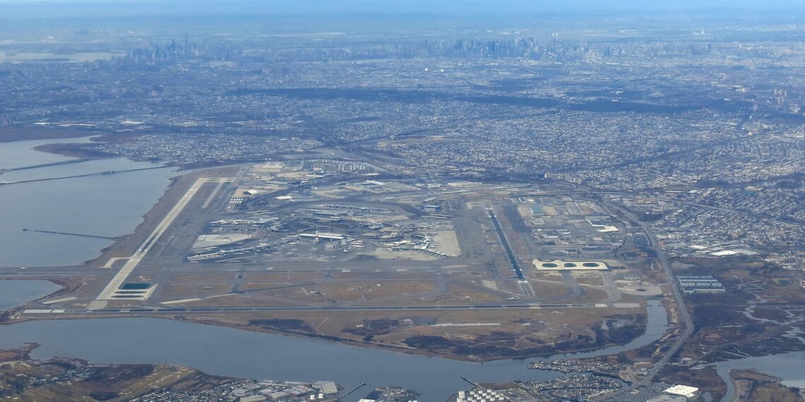 Aerial view of John F. Kennedy International Airport, New York
