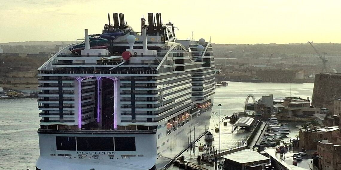 MSC World Europa, sister ship of MSC World Asia, in Valletta, Malta