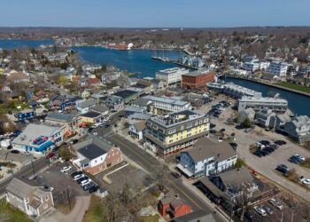 Mystic, Connecticut aerial view