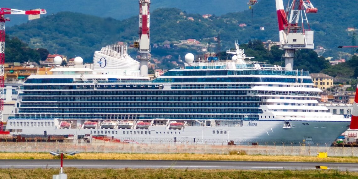 Oceania Cruises' Allura at the Sestri Ponente shipyard, Genoa, Italy