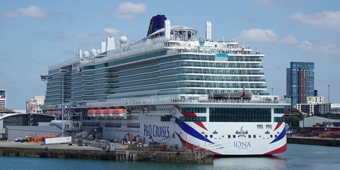 P&O Cruises' Iona moored at the Port of Southampton