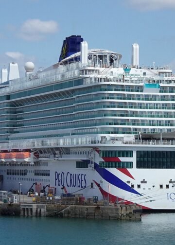P&O Cruises' Iona moored at the Port of Southampton