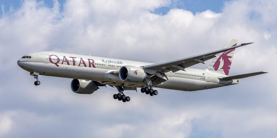 Qatar Airways Boeing 777-300ER A7-BES in Qatar Airways livery at Washington Dulles
