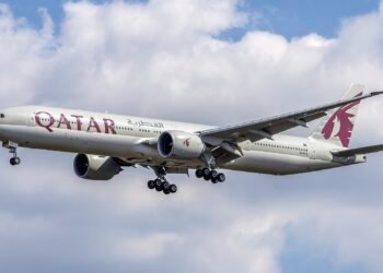 Qatar Airways Boeing 777-300ER A7-BES in Qatar Airways livery at Washington Dulles