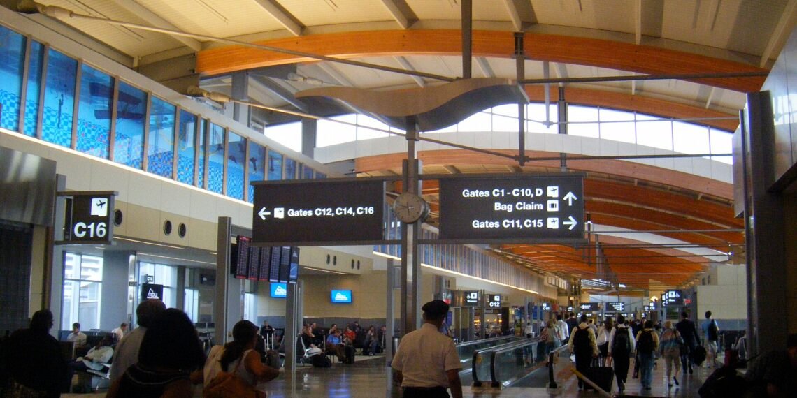Inside the terminal at Raleigh-Durham International Airport
