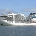 Seabourn Ovation cruise ship alongside a pier