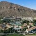 Aerial view of The Phoenician resort at the base of Camelback Mountain in Scottsdale, Arizona
