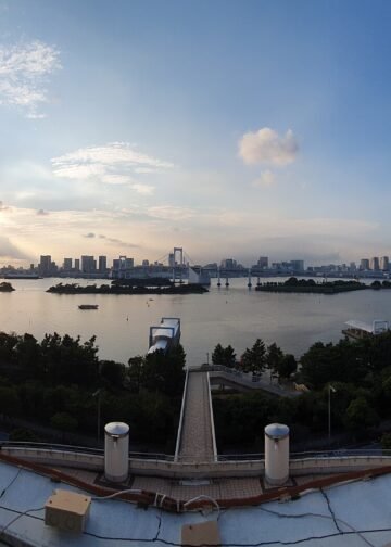 Tokyo Bay seen from Odaiba in the evening