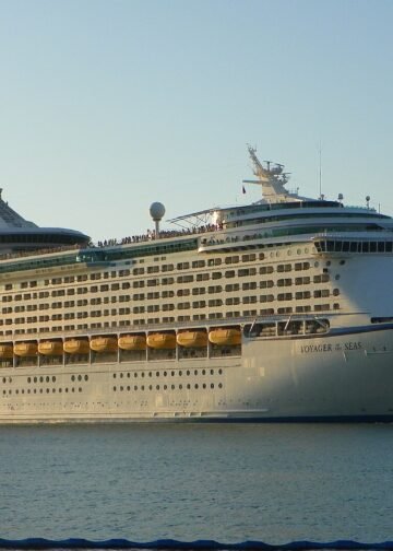 Royal Caribbean cruise ship Voyager of the Seas at sea near Koper